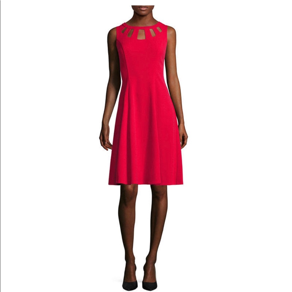 Alyx mid length red crepe dress New 10